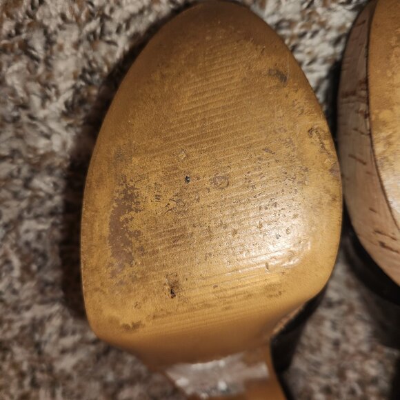 GUESS BRAND Black Patent Leather Peep Toe Stiletto Ankle Strap  sz 8.5 - Picture 9 of 13